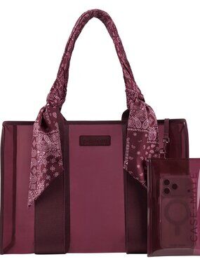 case-mate Maroon/Purple Clear Tote with Bandana-Style Handles